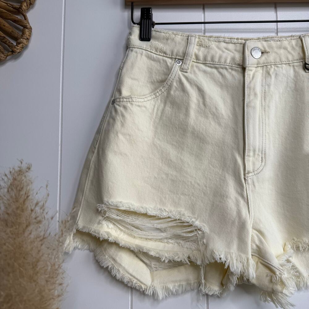 Rolla's x Free People shorts high rise denim 26 cotton distressed frayed ripped - Picture 5 of 12
